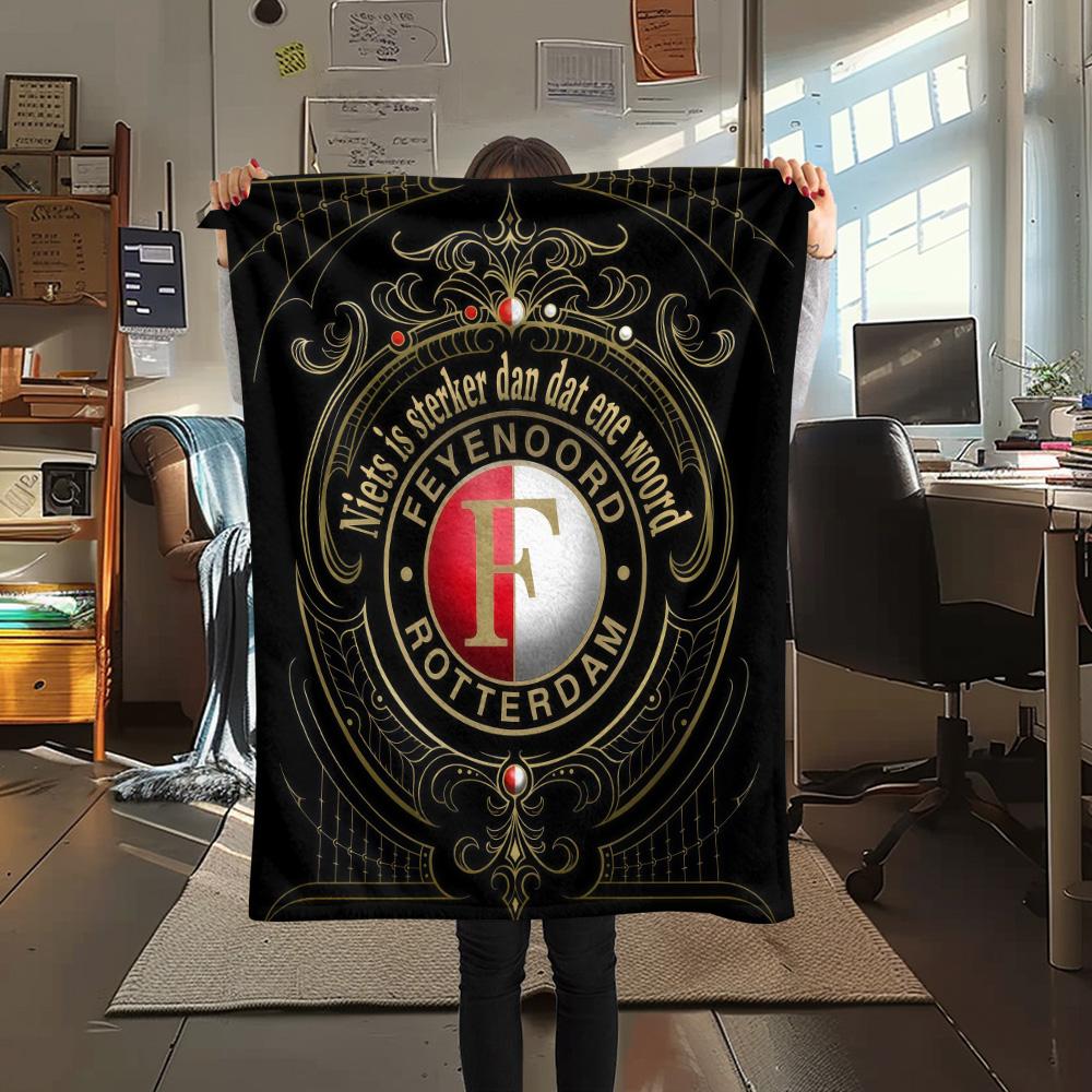 Feyenoord Rotterdam Flannel Blanket, High quality Comfortable for All Seasons, Home Decor, Warmth and Comfort