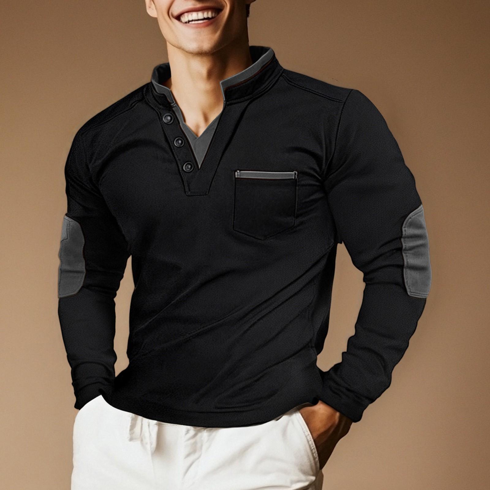 

Мужской повседневный винтажный лоскутный топ для улицы, футболка с длинным рукавом для ежедневной носки XL