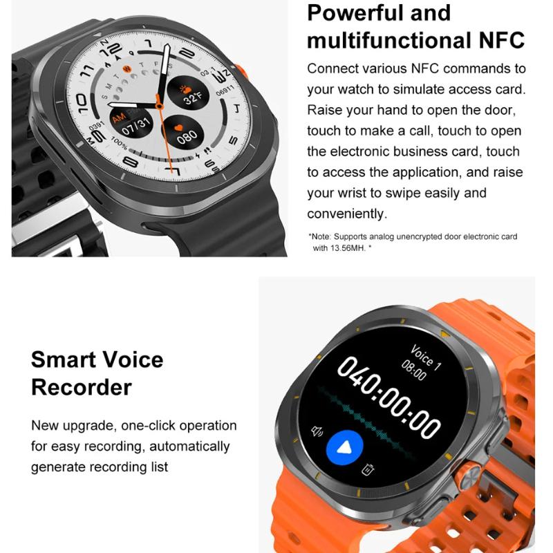 2025 Nuovo Smartwatch Orologio 7 uomo donna Sport Outdoor Bussola Chiamata Bluetooth 32GB NFC Frequenza Cardiaca Meteo Per Samsung Smartwatch