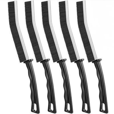 Genesis Crevice Cleaning Brush: Long-Handled Hard Bristle Brush for Doors, Windows, and Grooves