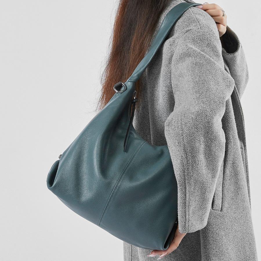 Pendler Große Kapazität Achseltasche Mode Einfarbig Lässige Umhängetasche Leder Pendler Tragetasche