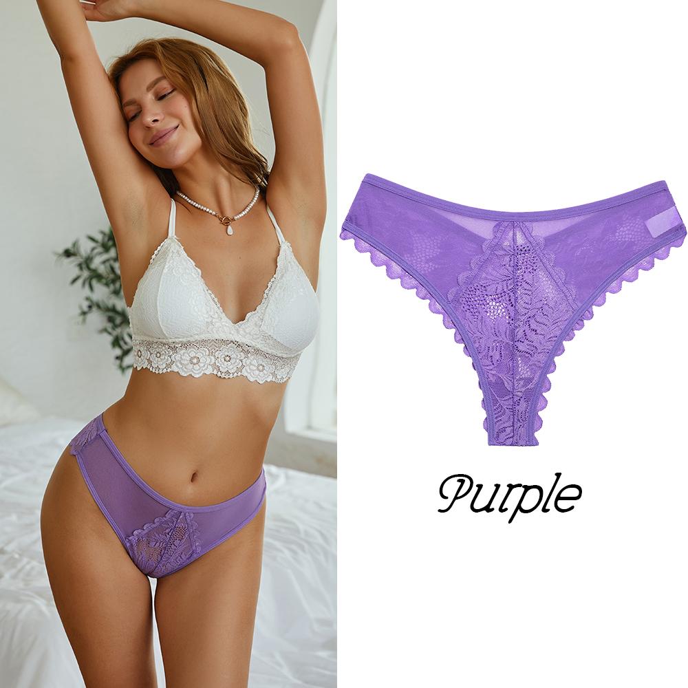 Sexy comfortabele vrouwelijke lingerie kanten ondergoed damesslipje lage taille string uitgehold G-snaar vrouwelijke onderbroek effen