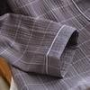 Men's Classic Plaid Pajamas: Pure Cotton, Long Sleeve, Lightweight Crepe, Lapel, Loose Fit, for Spring & Autumn