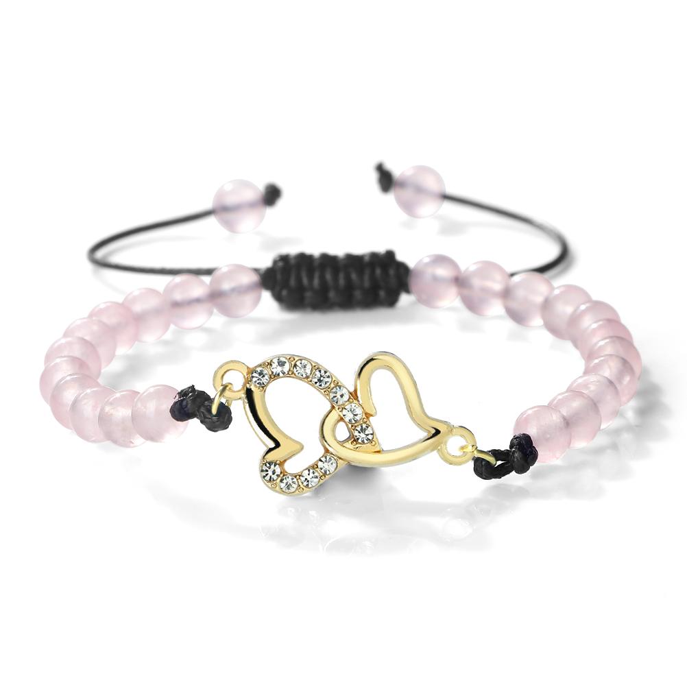 Double Heart Bracelet For Women Couple Matching Love Adjustable Chain Jewelry Romantic Anniversary Valentine's Day Present Gifts