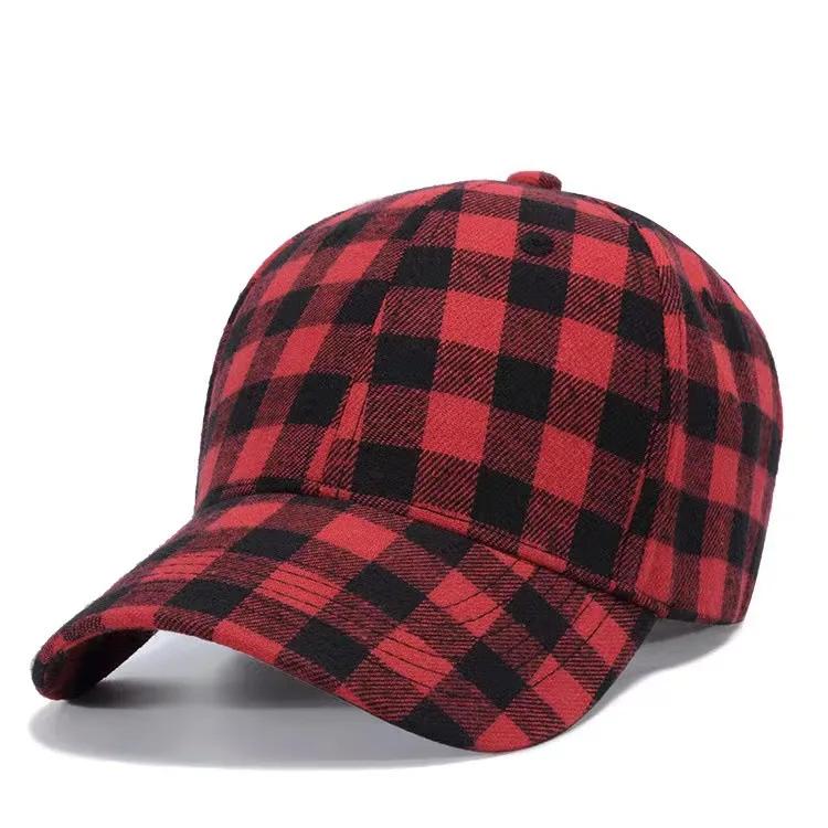 Damen Baumwoll-Baseballkappe Sommer UV-Schutz Verstellbar Kariert Pferdeschwanz-freundlich Outdoor-Sonnenhut Modischer Lässiger Stil