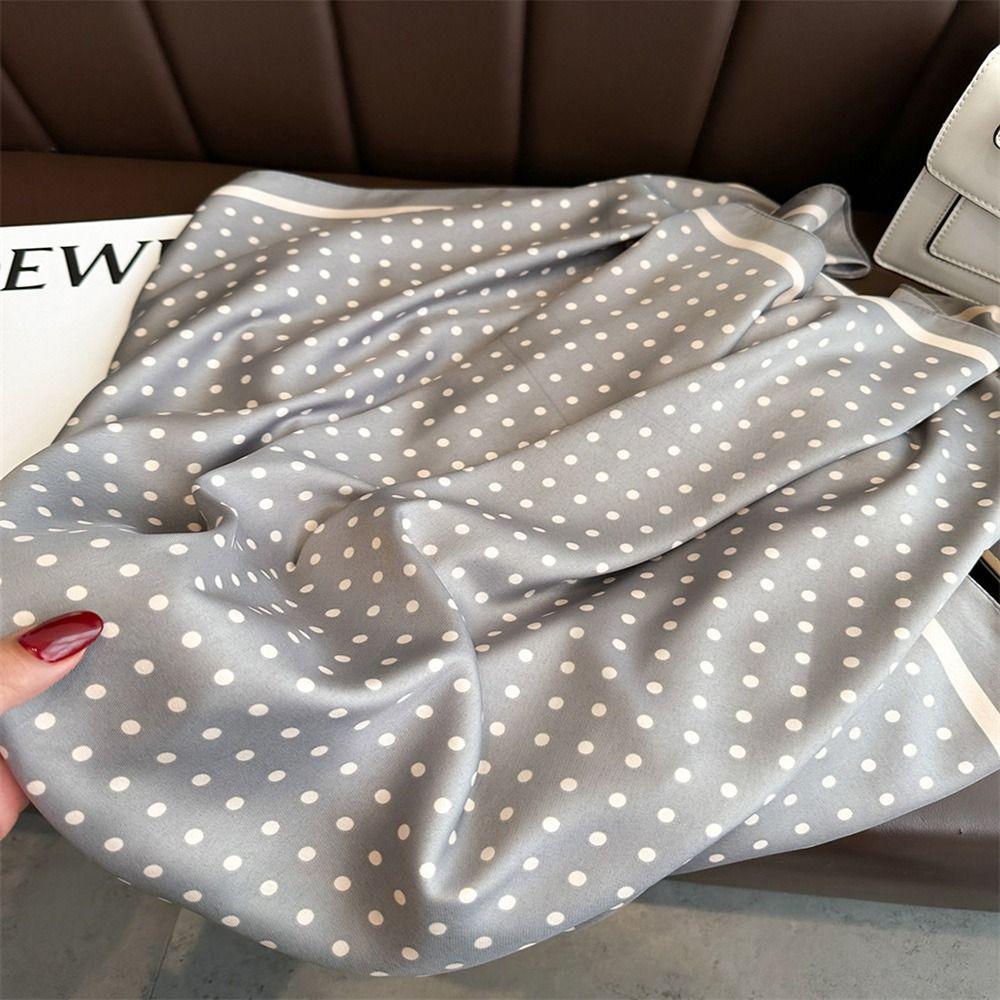 Soft Dot Print Silk Scarf New Design Women Shawl Simple Women's Scarf  Headkerchief