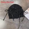 Sequined Knitted Fashion Hat With Bow And Letter Decorations For Casual Daily