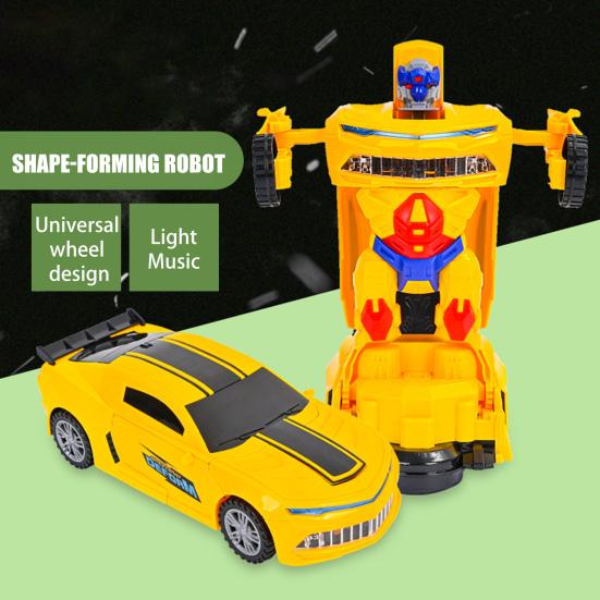 Electric Transforming Robot Car Toy with Music Light Automatic Obstacle Avoidance Deformation Tank