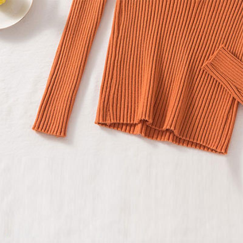 Autumn Winter Loose Short Outer V Neck Long Sleeve Solid Color Single Breasted Knitted Cardigan