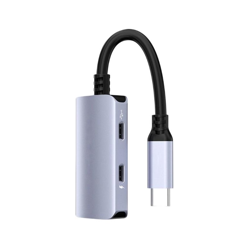 Aluminum USB C Hub Adapters with 4K Output PD65W Charging &480Mbps Data USB Splitter for Portable Gaming and Work