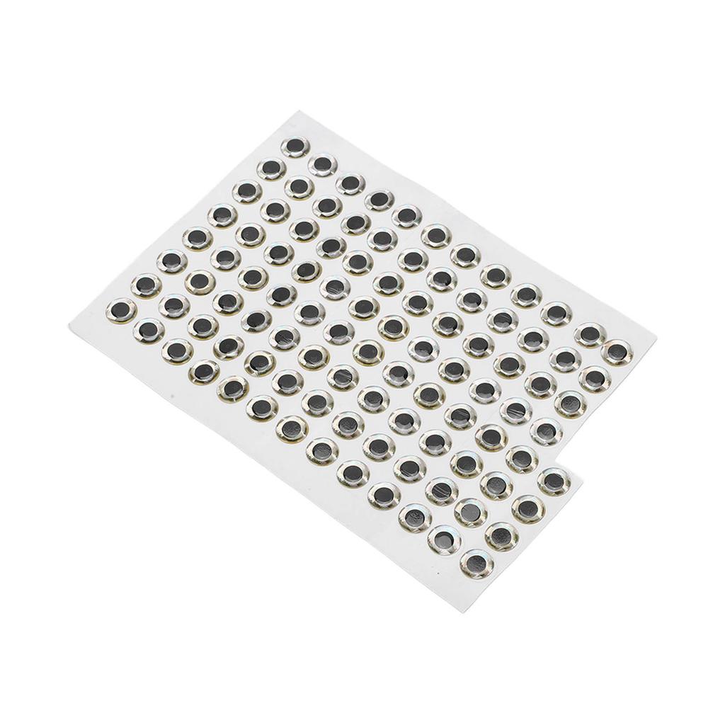 100pcs 10mm Artificial Fishing Eyes Fish Eyes Sticker Fishing Accessories Tackle Fishing Lure EyesSilver