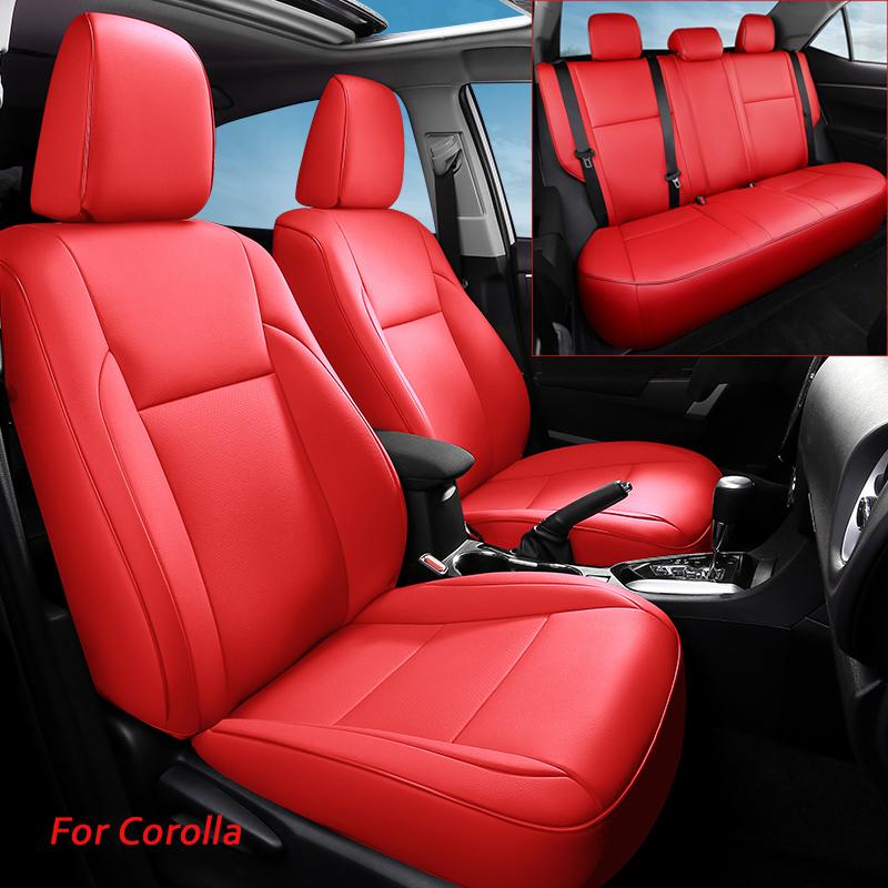 Premium Car Seat Covers For Toyota Corolla 2014 2015 2016 2017 2018 Protector Seat Cushion Waterproof Leather  Automotive Parts
