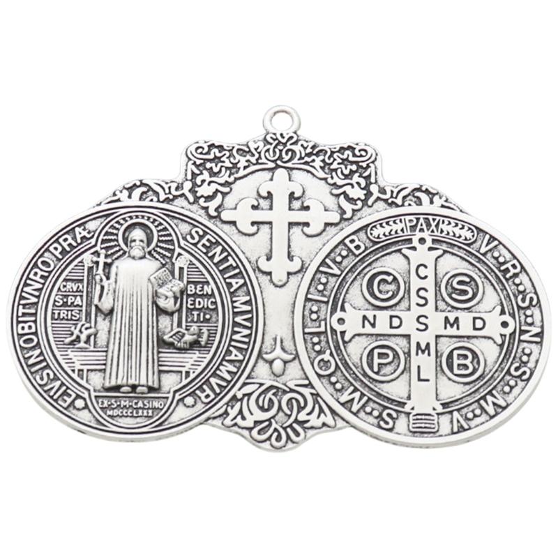 Vintage Christian Crosses Keychain Pendant Metal Antiqued Hanging Ornament Charm for Handbag Backpack Decoration