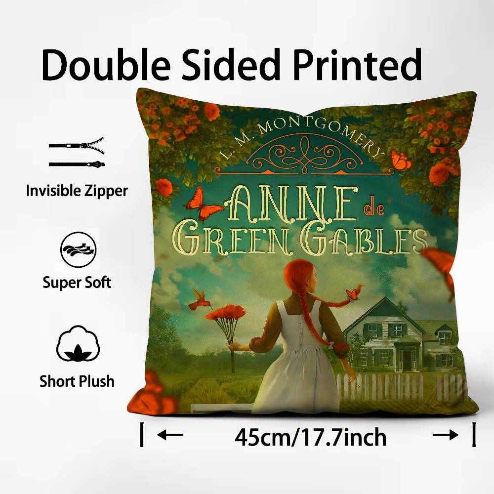 Anne Of G-Green Gables Pillow Case Pattern Printed Pillowcase For Living Room Sofa Cushion Cover & Bedroom Decor