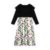 Girls' Tiered Ruffle Dress - Long Sleeve Printed Maxi With Pockets