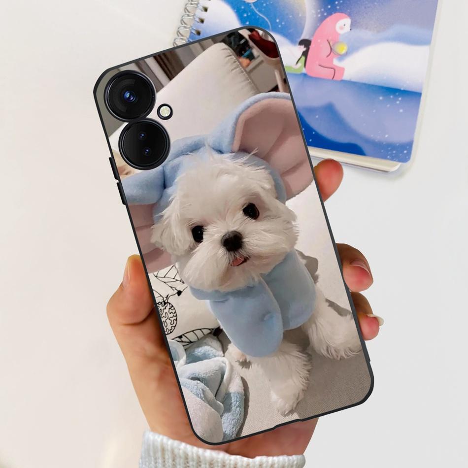For Tecno Spark 9 Pro KH7 KH7n Cute Cartoon Phone Case For Tecno Spark 9Pro Black Silicone Soft TPU Cases