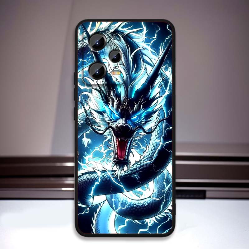 Anime Dragon Design Phone Case For Xiaomi Redmi Note 15 14 13 12 12S 11E 11 11S Pro Plus 4G 5G Black Soft TPU