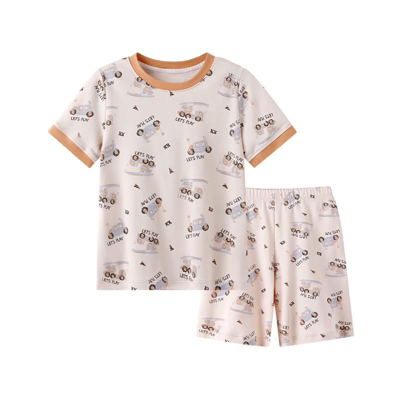 YEEHOO Boys' Lyocell Blend Short Sleeve Pajama Set
