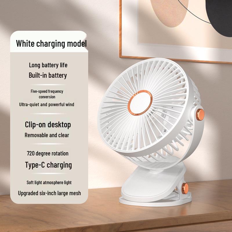 USB Rechargeable Summer Clip-on Desktop Fan