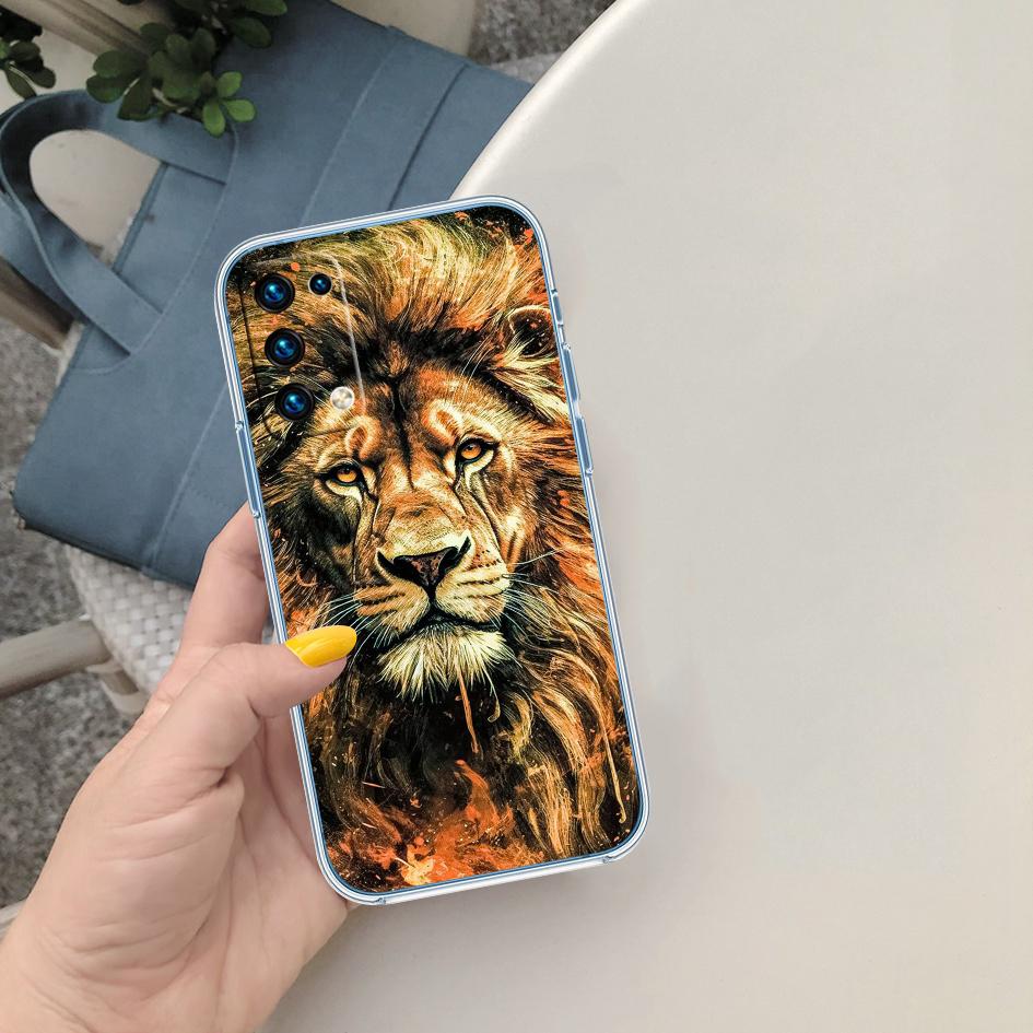 CJ6 Animal lion Transparent Phone Case for LG K22 K30 K40 K40S K41 K42 K50 K50S K51 K51S K52 K61 K62 K71 K92 Q60 Q61 V40 V50 V60