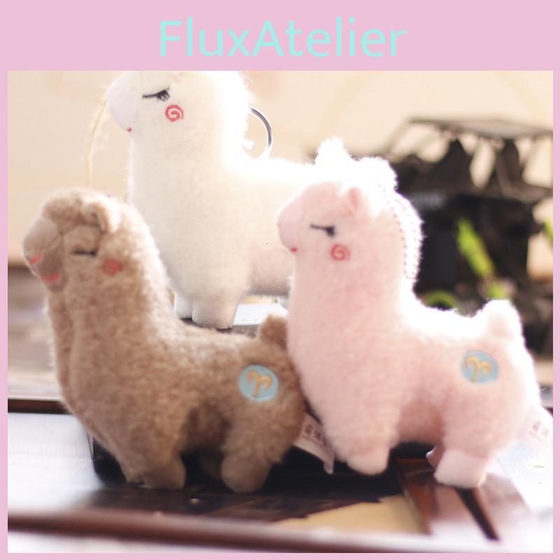 Sweet Mini Plush Alpaca Doll Ultra-soft White Lamb Keychain Bag Charm