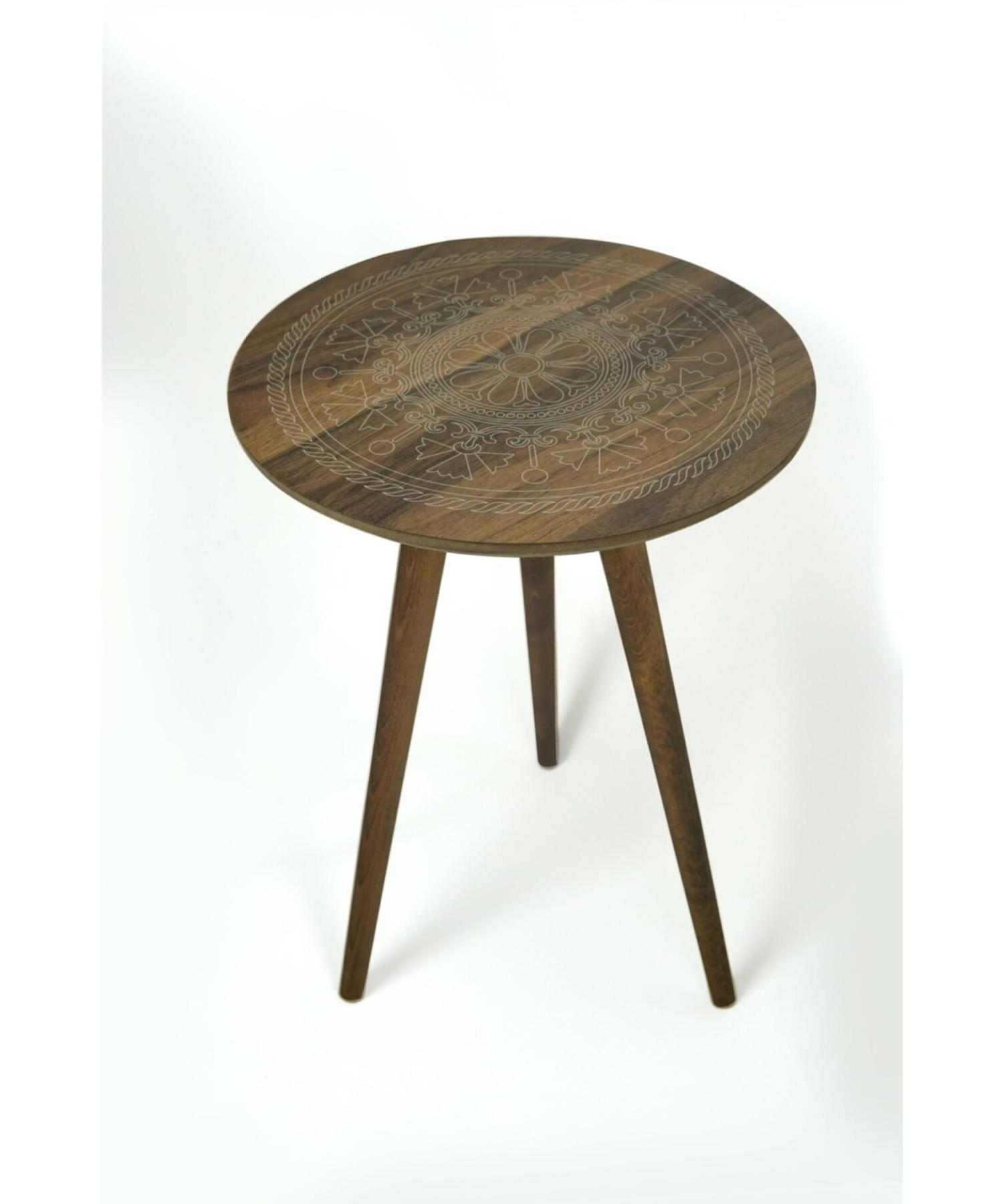 

Gemini Aden Walnut Laser Engraved Side Table