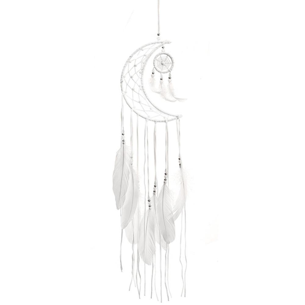 white Dreamcatcher Wall Hanging moon Boho Hanging Ornament Modern Dreamcatcher  Balcony Layout