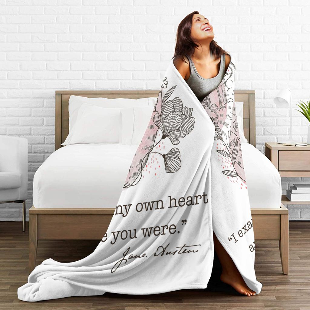 Pride and Prejudice Austen Meme Blanket Cover Coral Fleece Examined My Heart Super Soft Throw Blankets Travel Multifunction