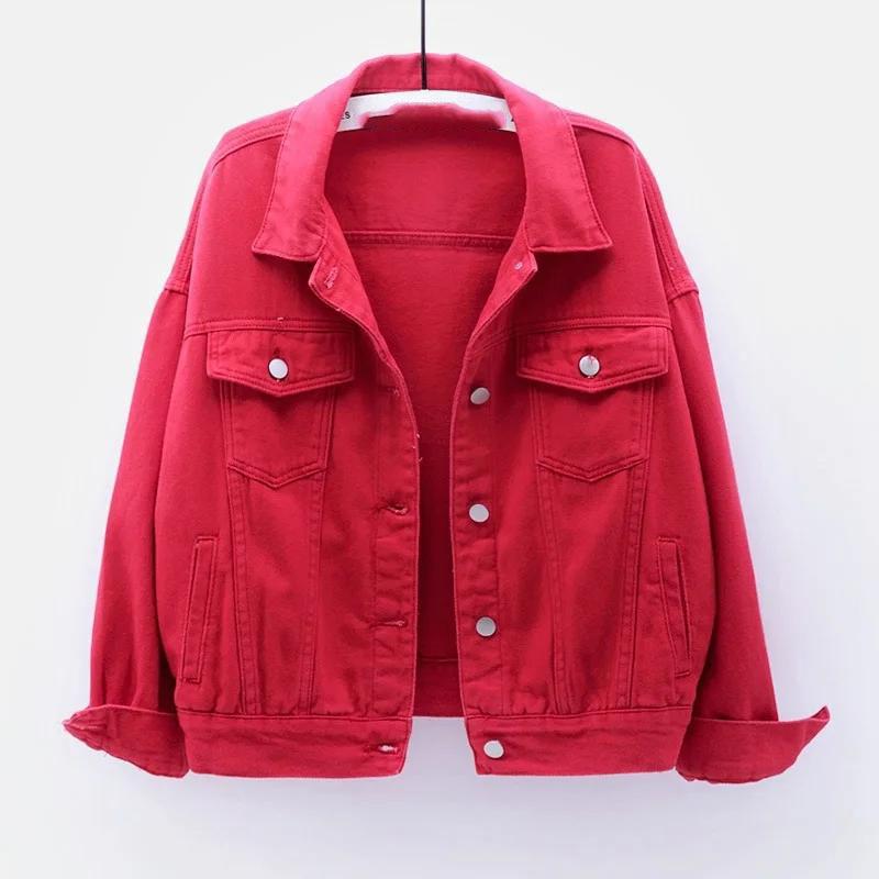 Klassische Jeansjacke Damen Jeans Jean Boyfriend Jacken für Damen Oversize Lockerer Mantel Veste Femme Lila Weiß Gelb Mujer