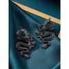 Drachentotem-Ohrringe, mittelalterliche, übertriebene Ohrringe, exquisite, hochsinnige Nische, Country-Trendy-Retro-Ohrringe für Damen