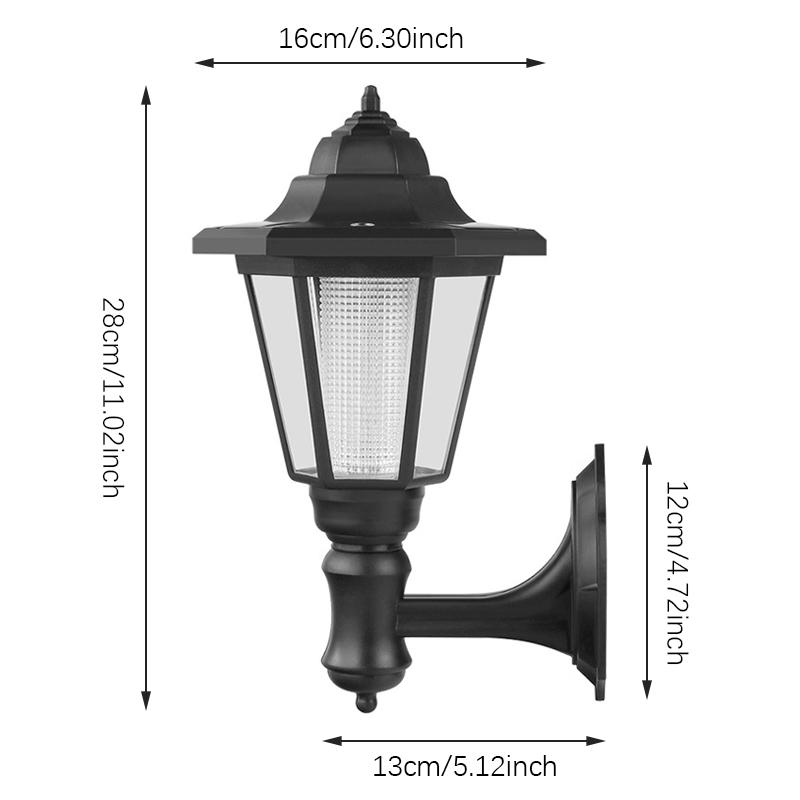 Retro Solar Wall Lights Outdoor Hexagonal Lamp IP65 Waterproof Fence Light LED Landscape Lighting for Courtyard Garden Decor