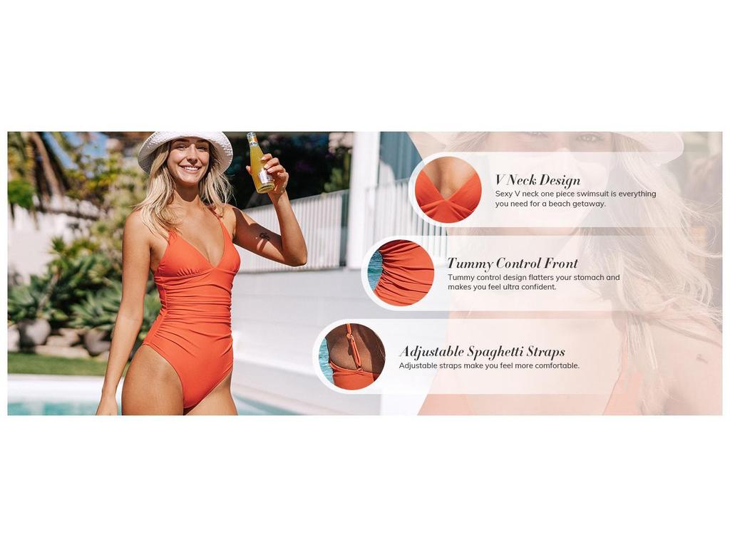 Maillot de bain une pièce pour femme - Dos nu profond, Sexy, Protection solaire, Couleur unie