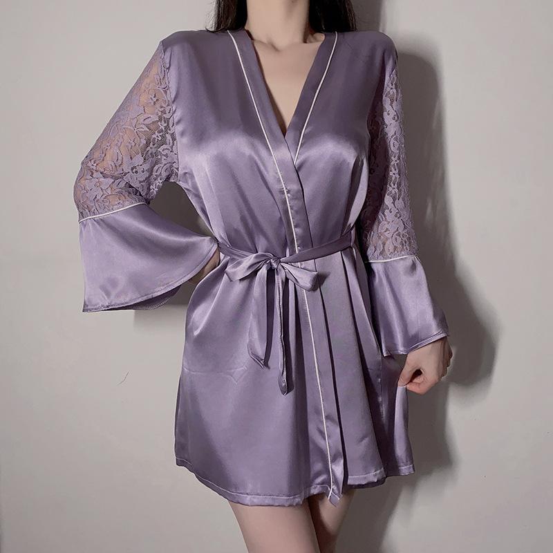 

Сексуальная пижама из ледяного и снежного шелка, женская, горячее кружево, на бретелях, с открытой спиной, сексуальное нижнее белье, комплект ночной сорочки, с нагрудными вкладышами. average size