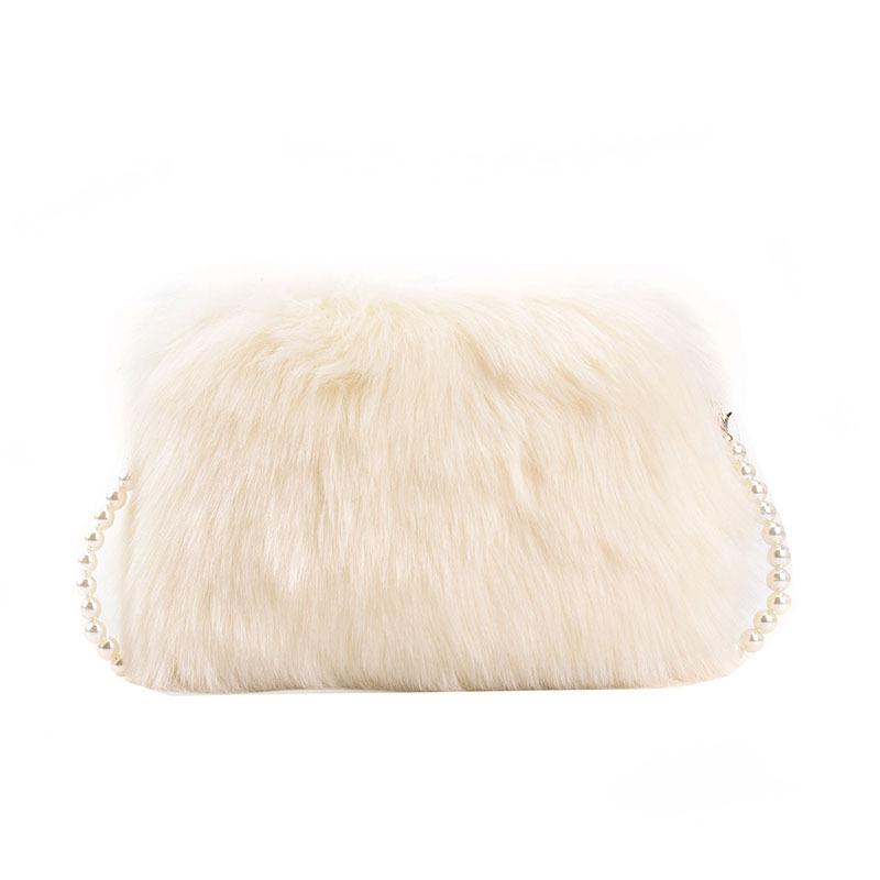 

Pearl plush shoulder bag women s bag simple 2025 winter new trendy personality fashion oblique cross trend small square bag белый