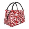 Weihnachts-Zuckerstangen Thermische Lunchtasche Unisex Wiederverwendbar Wasserdicht Kühlertasche Isoliert Lunchbox Bento Tasche für Reise Picknick Strand