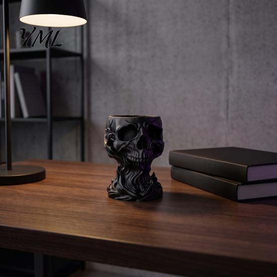 Small Item Storage Bowl 3D Printed Gothic Skull Decorative Catchall Bowl, Holder for Key Creative Trinket Dish Coin Jewelry, Dark Art Desktop Ornament