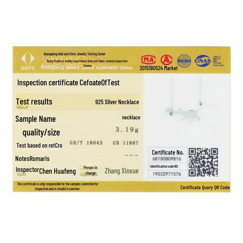 Avle Korean 925 Sterling Silver Naughty Kitten Diamond Necklace YSCN232