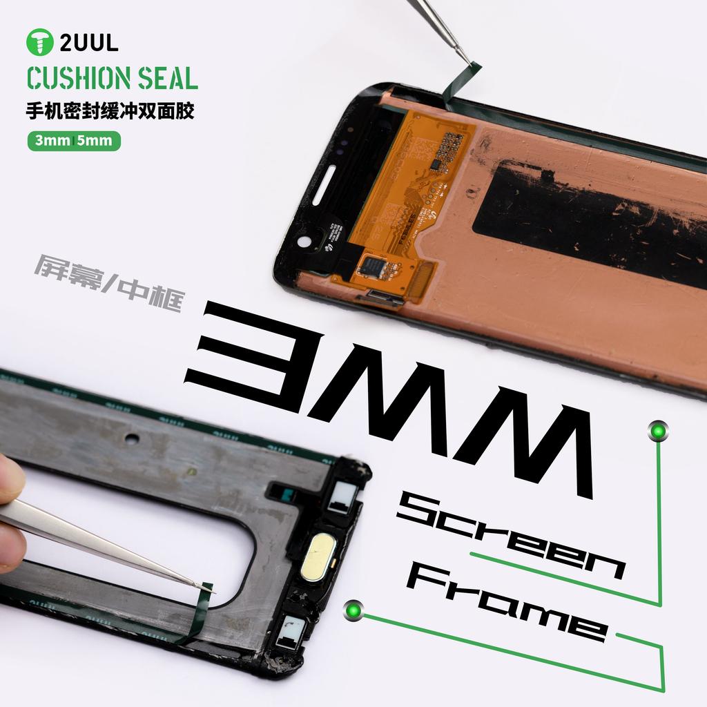 2UUL Double-sided Tape Green Foam Black Tape Edge Screen Frame Glue Strong Stickiness Multifunctional For Phone Repair