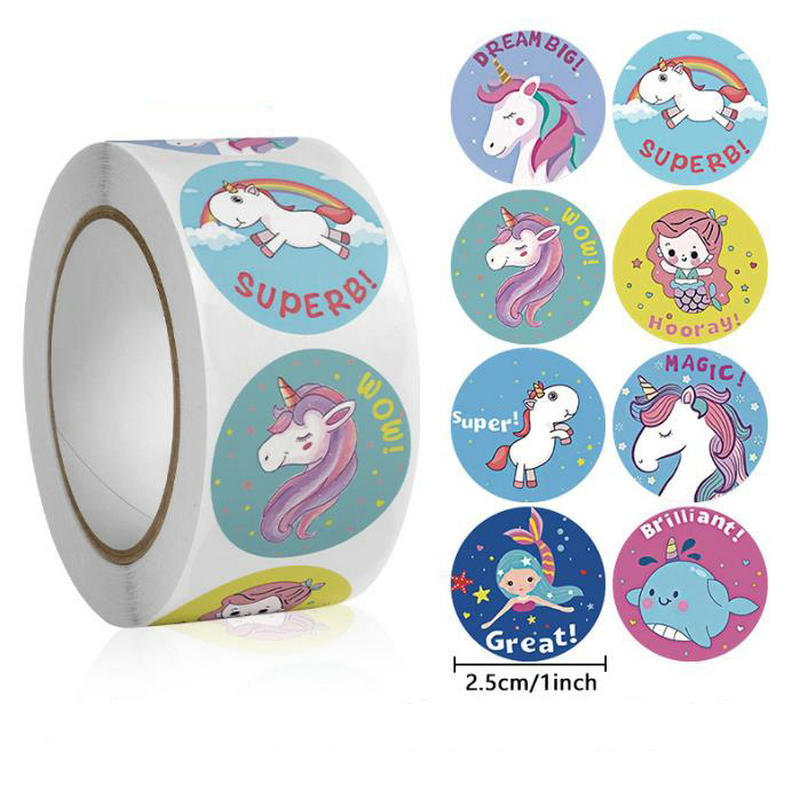 Wholesale New Kids' Motivational Stickers Cute Animal Reward Sticker Friendly Campus Office Classification Self-Adhesive Labe