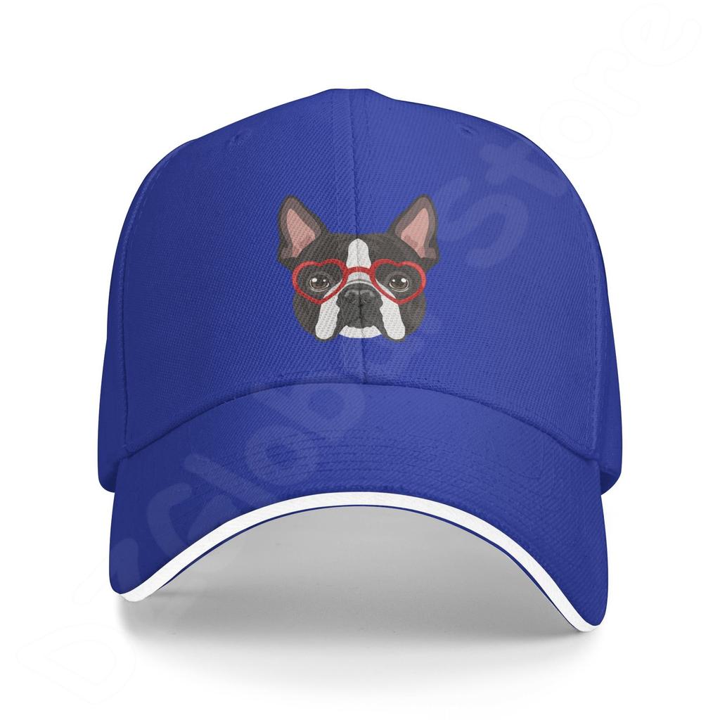 Denim-Kappe, Boston Terrier-Hund, Baseball-Dad-Cap, klassisch gewaschen, 100 % Baumwolle, verstellbar, lässig, Sport, für Unisex, Damen, Mütze