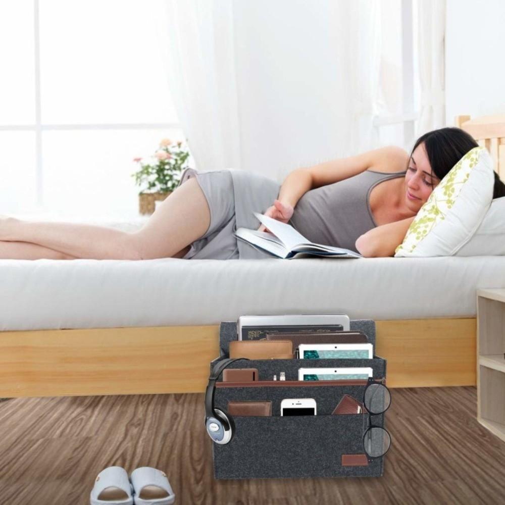Organisateur de Chevet Suspendu à Poches Multiples Gain de Place Support Télécommande et Mouchoirs Lit