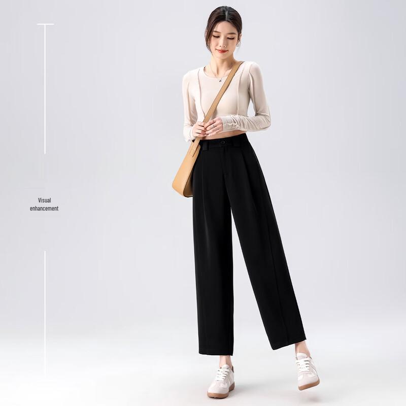 Women's High-Waisted Casual Straight-Leg Pants