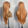 Light Orange Synthetic Lace Front Wig 13x4 Long Silky Straight Hair Natural Hairline Daily Wear Glueless Wigs For Women Cosplay