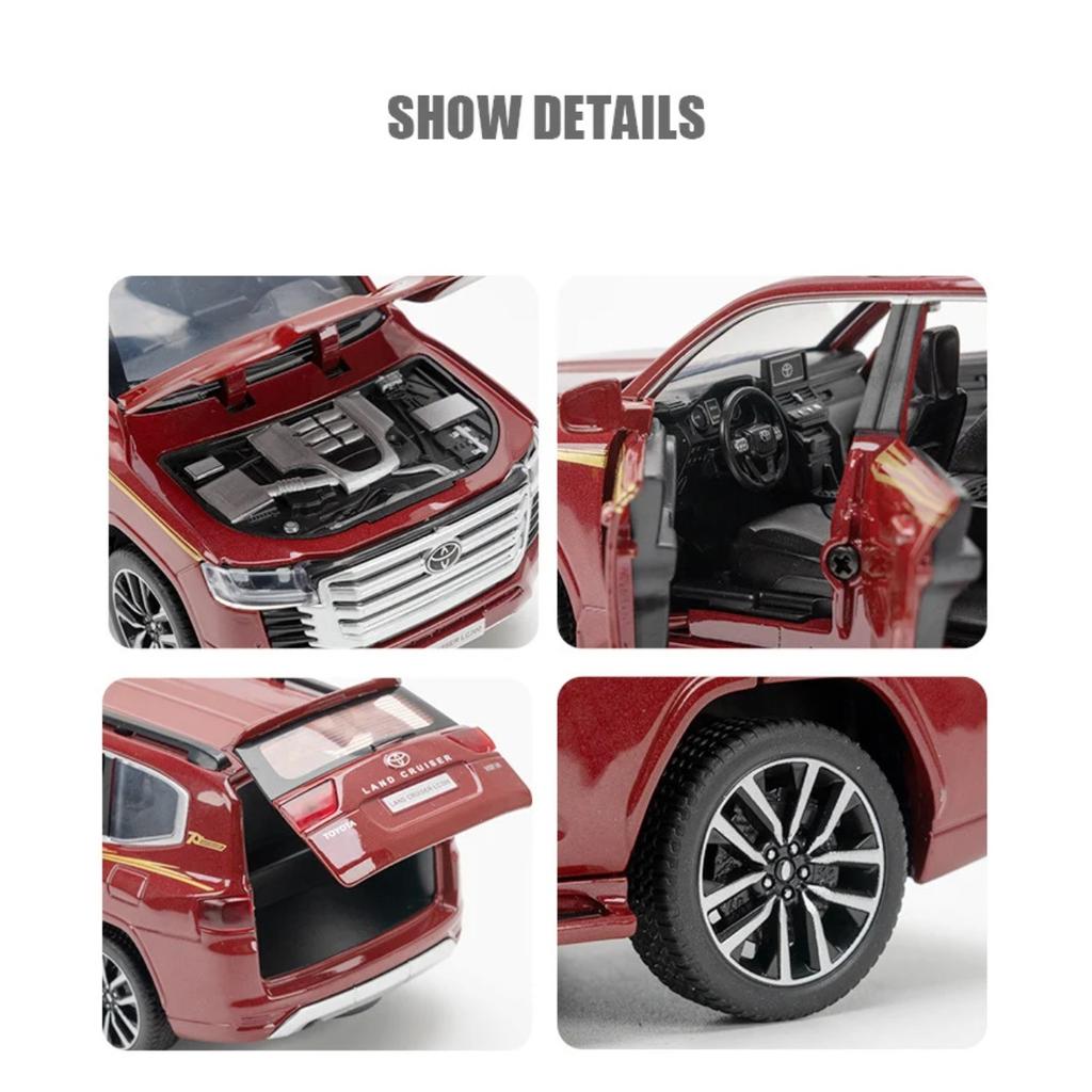 Modellino Auto in Lega 1/32 Toyota Land Cruiser LC300 ZX Prado SUV Metallo Diecast Veicoli Fuoristrada Modellino Auto Suono Luci Giocattoli per Bambini Regalo