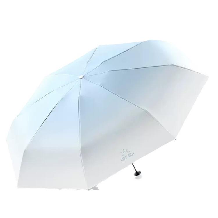 50 % Rabatt: Verlaufs-Kapselschirm - 8 Speichen, UV-schützend, Schwarzleim, Mini, tragbar, doppelt verwendbar für Sonne & Regen, bedrucktes Logo