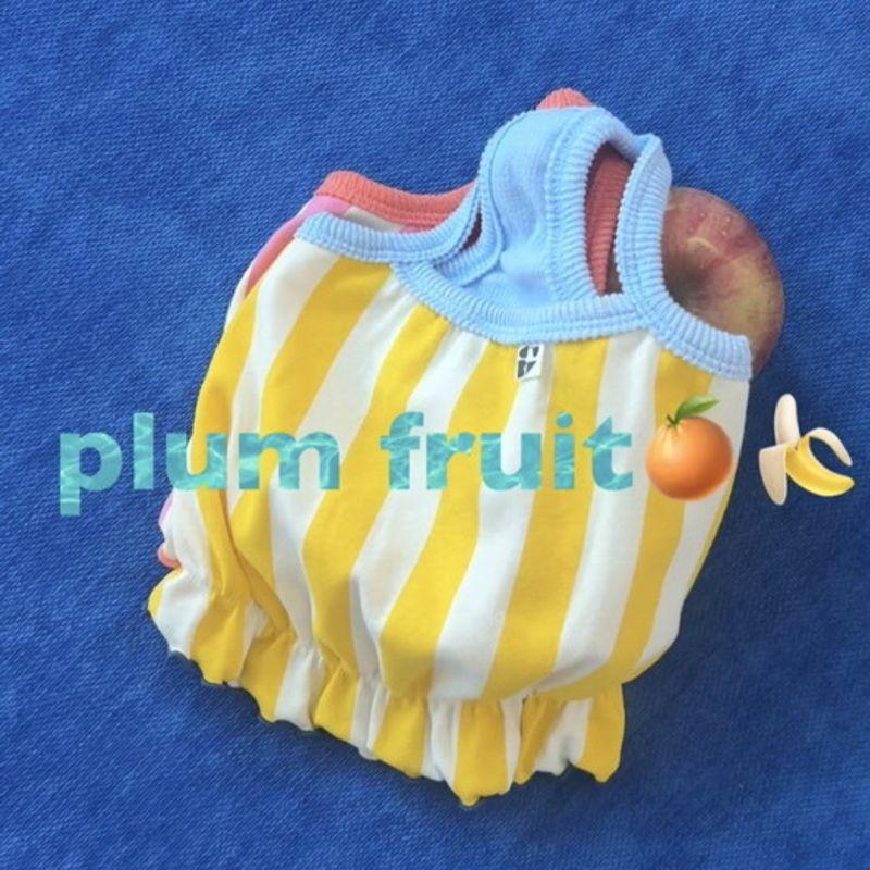 PLUM STUDIO Vertical Stripe Crop Top - Blue Banana