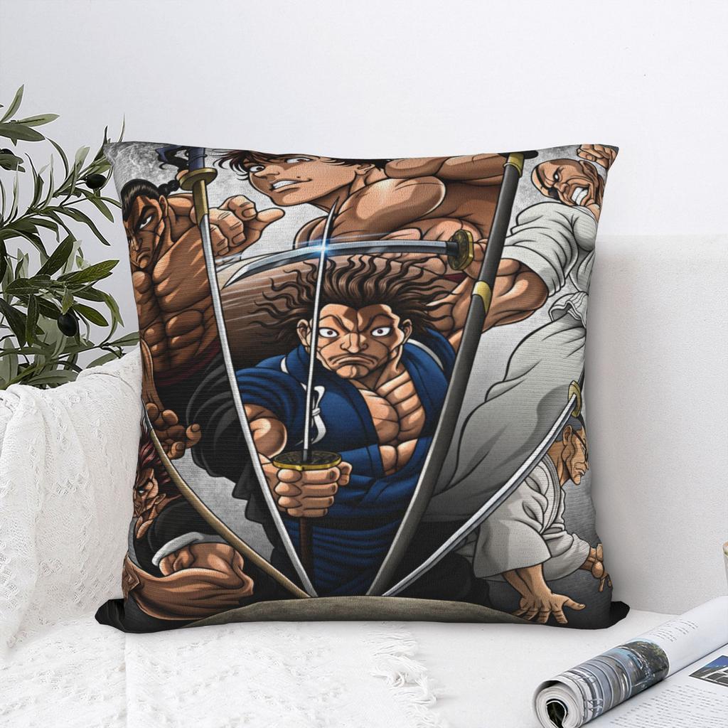 Pillow Cover Anime B-BakiBaki Yujiro Hanma Kawaii Pillow Case For Sofa Couch Bed Living Room Pillowcases