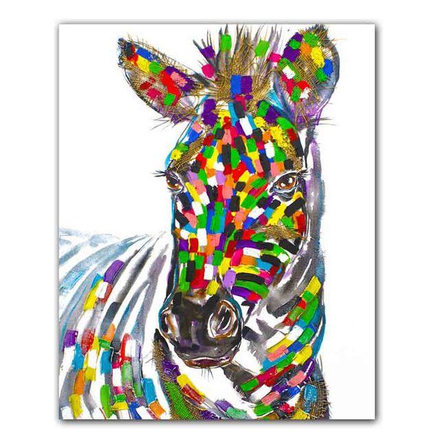 Nordic graffiti art abstract animal canvas painting digital color poster office wall painting living room home decoration mural No Frame