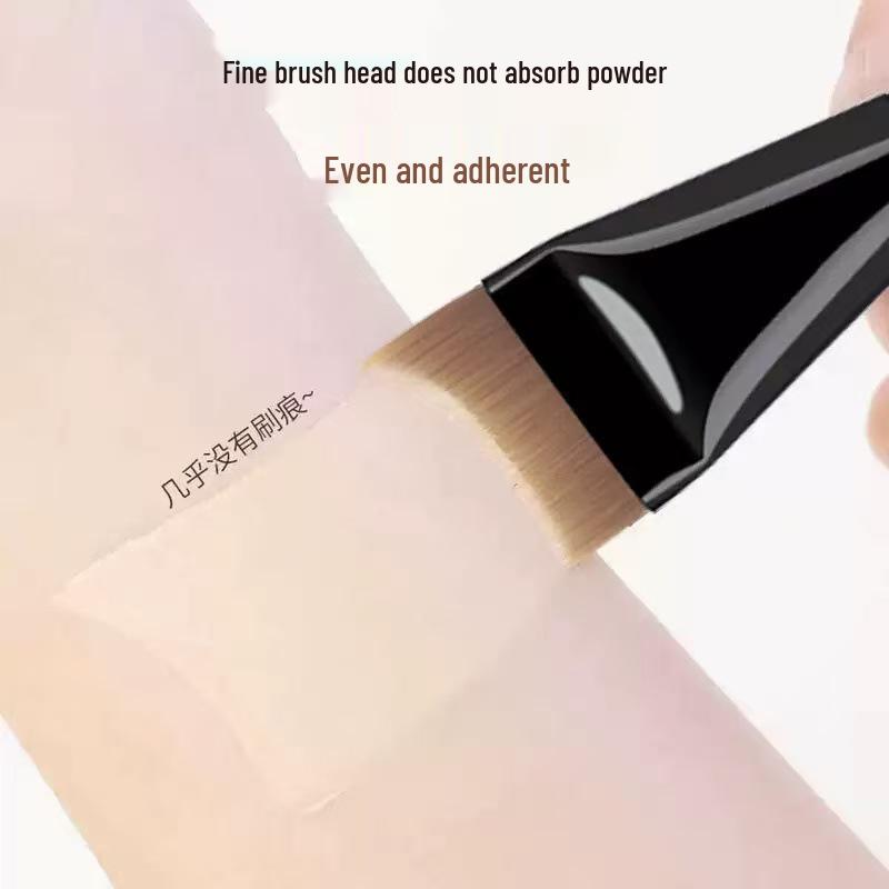 Crescent Flat-Head Foundation Brush - Seamless, Non-Absorbing Makeup Tool