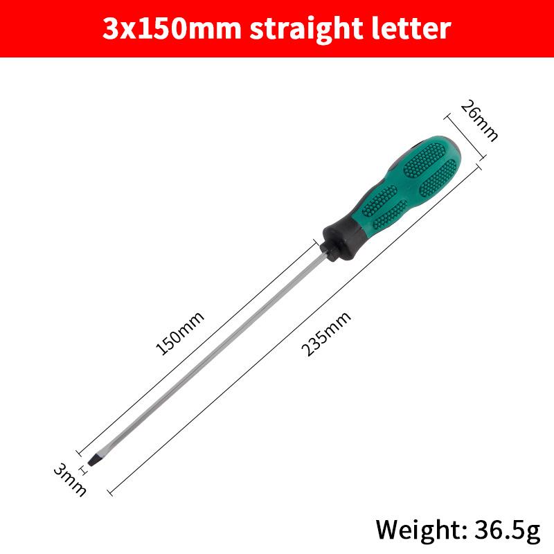 

1 Piece Green Rubber Handle Magnetic Screwdriver Long Slotted Screwdriver Installation And Disassembly Repair Tool